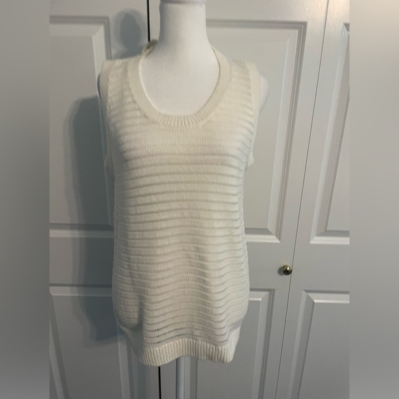 NWOT J Brand sleeveless sweater top with sheer stripes - Picture 2 of 7